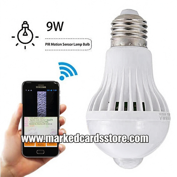 Lamp Spy Camera for Barcode Marked Playing Cards