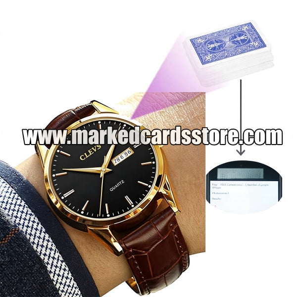 Fashion Leather Watch Marked Cards Scanner Reader