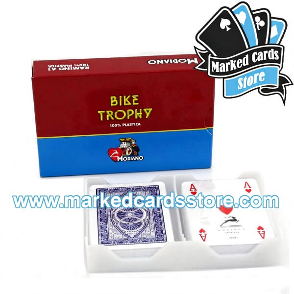 Modiano Bike Trophy 100% Plastic Jumbo Index Marked Playing Cards