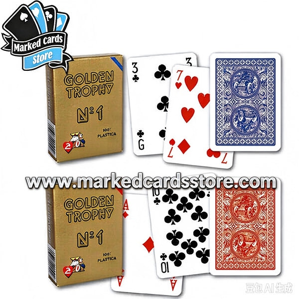Modiano Golden Trophy Marked Playing Cards for Cheating Devices