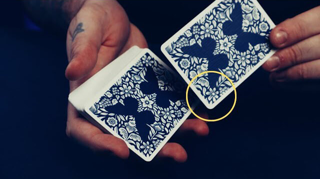 Butterfly playing cards with markings